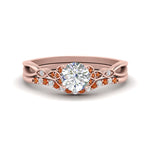 Load image into Gallery viewer, celtic-knot-split-round-cut-orange-sapphire-engagement-ring-in-rose-gold-FD9609ROGSAOR-NL-RG
