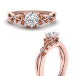 Load image into Gallery viewer, celtic-knot-split-round-cut-orange-sapphire-engagement-ring-in-rose-gold-FD9609ROGSAOR-NL-RG
