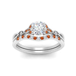 Load image into Gallery viewer, celtic-knot-split-round-cut-orange-sapphire-engagement-ring-in-white-gold-FD9609ROGSAOR-NL-WG
