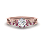 Load image into Gallery viewer, celtic-knot-split-round-cut-pink-sapphire-engagement-ring-in-rose-gold-FD9609ROGSADRPI-NL-RG
