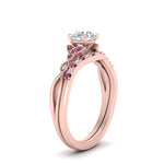Load image into Gallery viewer, celtic-knot-split-round-cut-pink-sapphire-engagement-ring-in-rose-gold-FD9609ROGSADRPI-NL-RG
