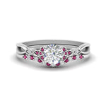 Load image into Gallery viewer, celtic-knot-split-round-cut-pink-sapphire-engagement-ring-in-white-gold-FD9609ROGSADRPI-NL-WG
