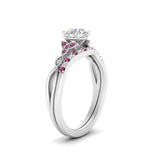 Load image into Gallery viewer, celtic-knot-split-round-cut-pink-sapphire-engagement-ring-in-white-gold-FD9609ROGSADRPI-NL-WG
