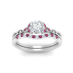 Load image into Gallery viewer, celtic-knot-split-round-cut-pink-sapphire-engagement-ring-in-white-gold-FD9609ROGSADRPI-NL-WG
