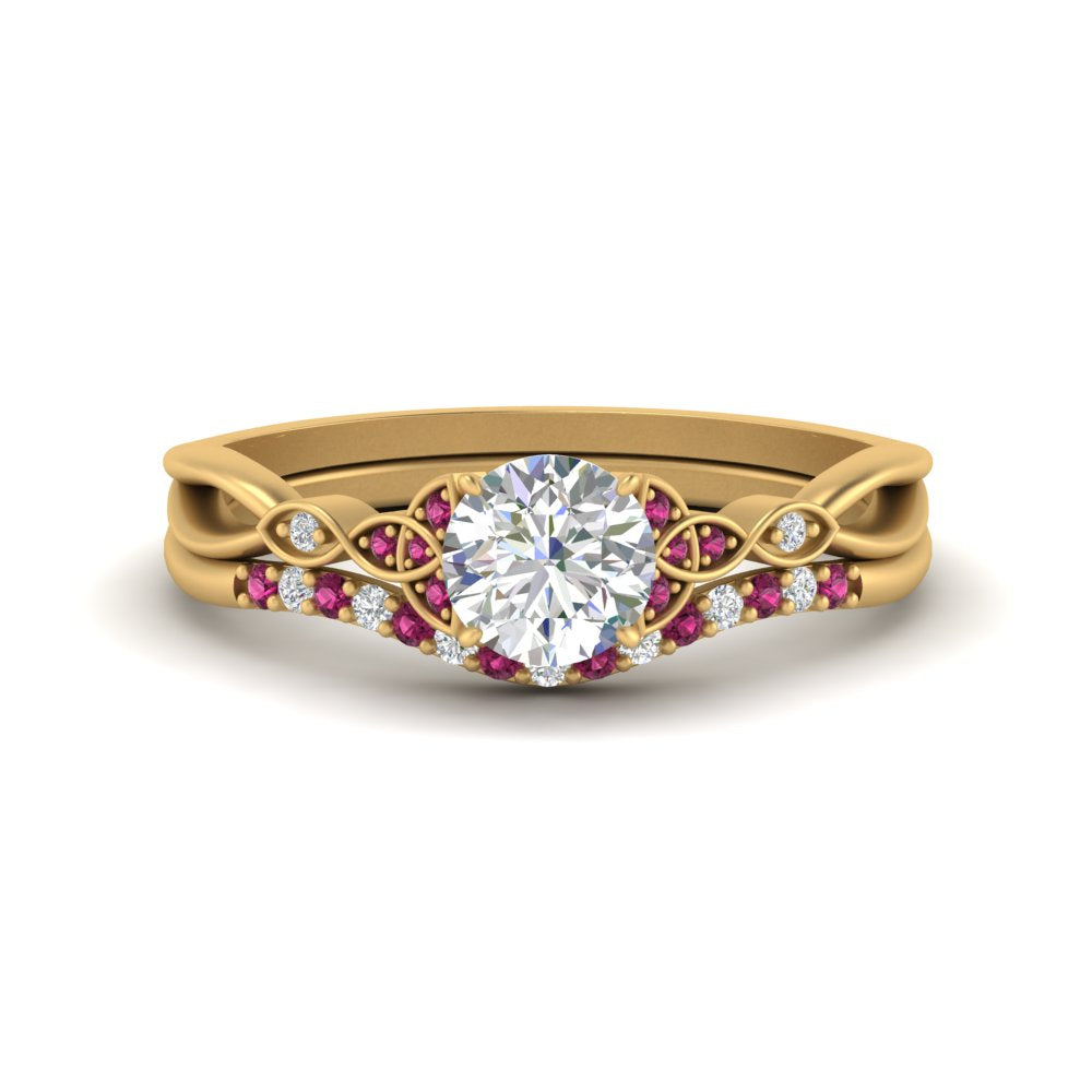 celtic-knot-split-round-cut-pink-sapphire-engagement-ring-in-yellow-gold-FD9609ROGSADRPI-NL-YG