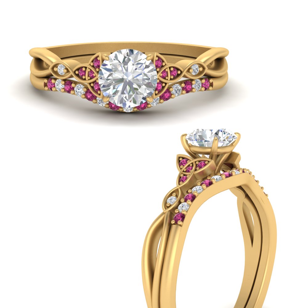 celtic-knot-split-round-cut-pink-sapphire-engagement-ring-in-yellow-gold-FD9609ROGSADRPI-NL-YG