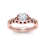 Load image into Gallery viewer, celtic-knot-split-round-cut-ruby-engagement-ring-in-rose-gold-FD9609ROGRUDR-NL-RG
