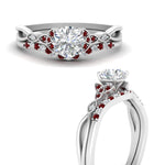 Load image into Gallery viewer, celtic-knot-split-round-cut-ruby-engagement-ring-in-white-gold-FD9609ROGRUDR-NL-WG
