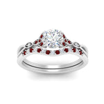 Load image into Gallery viewer, celtic-knot-split-round-cut-ruby-engagement-ring-in-white-gold-FD9609ROGRUDR-NL-WG
