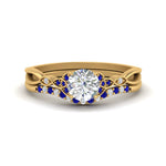Load image into Gallery viewer, celtic-knot-split-round-cut-sapphire-engagement-ring-in-yellow-gold-FD9609ROGSABL-NL-YG
