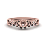Load image into Gallery viewer, celtic-knot-split-semi-mount-black-diamond-engagement-ring-in-rose-gold-FD9609SMGBLACK-NL-RG