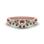 Load image into Gallery viewer, celtic-knot-split-semi-mount-emerald-engagement-ring-in-rose-gold-FD9609SMGEMGR-NL-RG