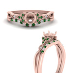 Load image into Gallery viewer, celtic-knot-split-semi-mount-emerald-engagement-ring-in-rose-gold-FD9609SMGEMGR-NL-RG