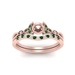 Load image into Gallery viewer, celtic-knot-split-semi-mount-emerald-engagement-ring-in-rose-gold-FD9609SMGEMGR-NL-RG