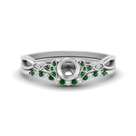 Load image into Gallery viewer, celtic-knot-split-semi-mount-emerald-engagement-ring-in-white-gold-FD9609SMGEMGR-NL-WG