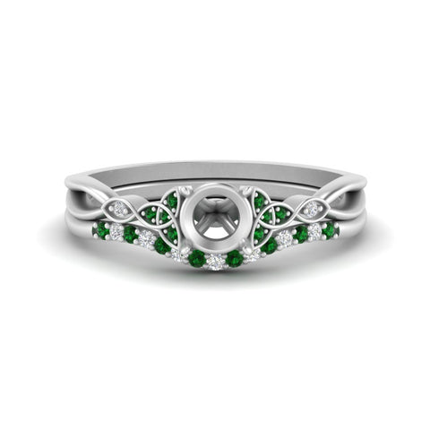 celtic-knot-split-semi-mount-emerald-engagement-ring-in-white-gold-FD9609SMGEMGR-NL-WG
