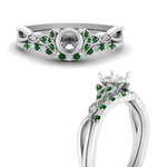 Load image into Gallery viewer, celtic-knot-split-semi-mount-emerald-engagement-ring-in-white-gold-FD9609SMGEMGR-NL-WG