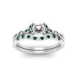 Load image into Gallery viewer, celtic-knot-split-semi-mount-emerald-engagement-ring-in-white-gold-FD9609SMGEMGR-NL-WG