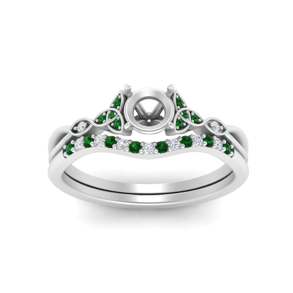 celtic-knot-split-semi-mount-emerald-engagement-ring-in-white-gold-FD9609SMGEMGR-NL-WG