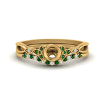 Load image into Gallery viewer, celtic-knot-split-semi-mount-emerald-engagement-ring-in-yellow-gold-FD9609SMGEMGR-NL-YG