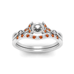 Load image into Gallery viewer, celtic-knot-split-semi-mount-orange-sapphire-engagement-ring-in-white-gold-FD9609SMGSAOR-NL-WG