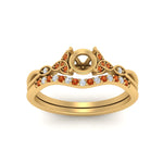 Load image into Gallery viewer, celtic-knot-split-semi-mount-orange-sapphire-engagement-ring-in-yellow-gold-FD9609SMGSAOR-NL-YG