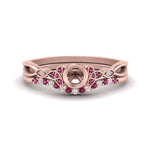 Load image into Gallery viewer, celtic-knot-split-semi-mount-pink-sapphire-engagement-ring-in-rose-gold-FD9609SMGSADRPI-NL-RG