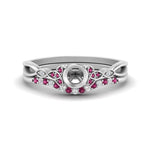 Load image into Gallery viewer, celtic-knot-split-semi-mount-pink-sapphire-engagement-ring-in-white-gold-FD9609SMGSADRPI-NL-WG