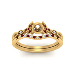 Load image into Gallery viewer, celtic-knot-split-semi-mount-ruby-engagement-ring-in-yellow-gold-FD9609SMGRUDR-NL-YG
