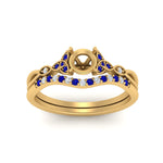 Load image into Gallery viewer, celtic-knot-split-semi-mount-sapphire-engagement-ring-in-yellow-gold-FD9609SMGSABL-NL-YG