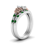Load image into Gallery viewer, celtic-marquise-cut-diamond-wedding-ring-set-with-emerald-in-white-gold-FDENS2255B1MQGEMGRANGLE2-NL-WG_46871cf4-f4e3-490e-a142-a68c69fb868e?v=1757056989
