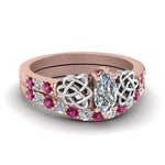 Load image into Gallery viewer, celtic-marquise-cut-diamond-wedding-ring-set-with-pink-sapphire-in-rose-gold-FDENS2255B1MQGSADRPI-NL-RG_8992a359-e190-4e2c-86cd-e9082d6ef7ae?v=1757056989
