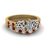 Load image into Gallery viewer, celtic-marquise-cut-diamond-wedding-ring-set-with-ruby-in-yellow-gold-FDENS2255B1MQGRUDR-NL-YG_0827c0a4-4dfa-48cc-aaf5-291cf0e440ee?v=1757056989
