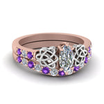 Load image into Gallery viewer, celtic-marquise-cut-diamond-wedding-ring-set-with-violet-topaz-in-rose-gold-FDENS2255B1MQGVITO-NL-RG_d69e814d-8611-44d0-a5f0-e55a283f4ae2?v=1757056989
