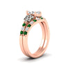 Load image into Gallery viewer, celtic-marquise-cut-emerald-wedding-ring-set-in-rose-gold-fdens2255mqgemgrangle2-nl-rg-ws1.jpg