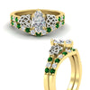 Load image into Gallery viewer, celtic-marquise-cut-emerald-wedding-ring-set-in-yellow-gold-fdens2255mqgemgrangle3-nl-yg-ws1.jpg