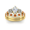Load image into Gallery viewer, celtic-marquise-cut-orange-sapphire-wedding-ring-set-in-yellow-gold-fdens2255mqgsaorangle5-nl-yg-ws1.jpg