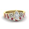 Load image into Gallery viewer, celtic-marquise-cut-pink-sapphire-wedding-ring-set-in-yellow-gold-fdens2255mqgsadrpisleep-nl-yg-ws1.jpg