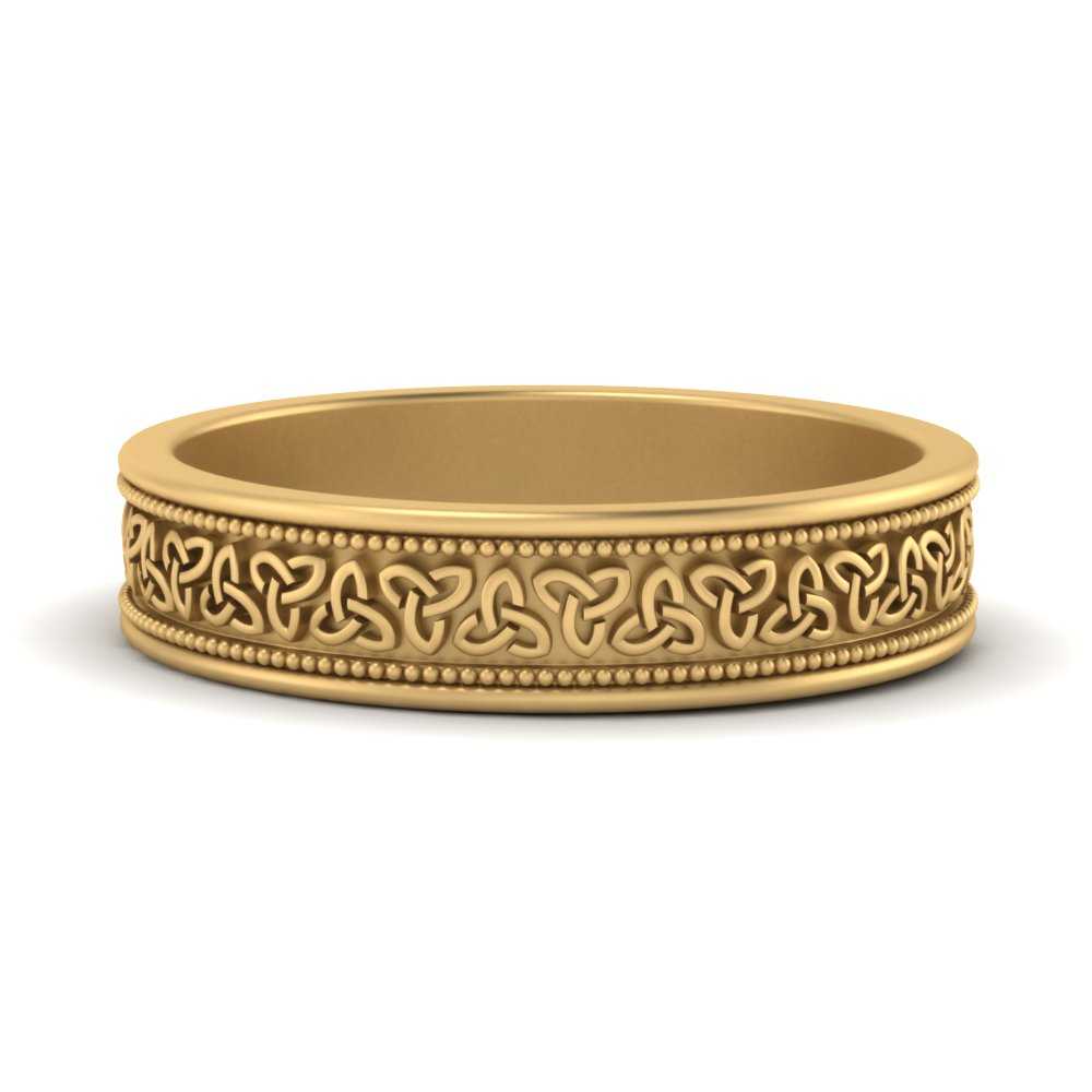 Celtic Mens Gold Band Rings
