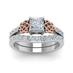 Load image into Gallery viewer, celtic-princess-cut-diamond-wedding-ring-set-in-white-gold-FDENS2255B1PRANGLE5-NL-WG?v=1757056920
