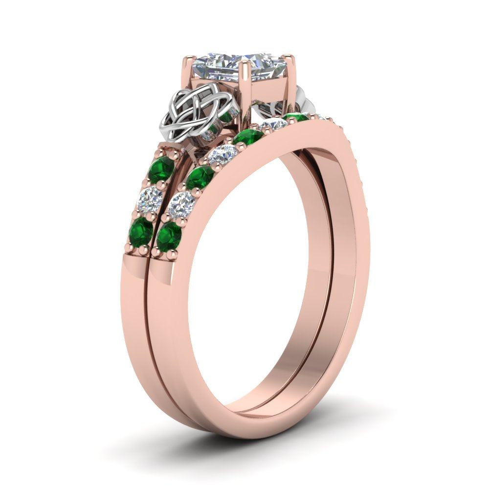 celtic-princess-cut-diamond-wedding-ring-set-with-emerald-in-rose-gold-FDENS2255B1PRGEMGRANGLE2-NL-RG?v=1757056921