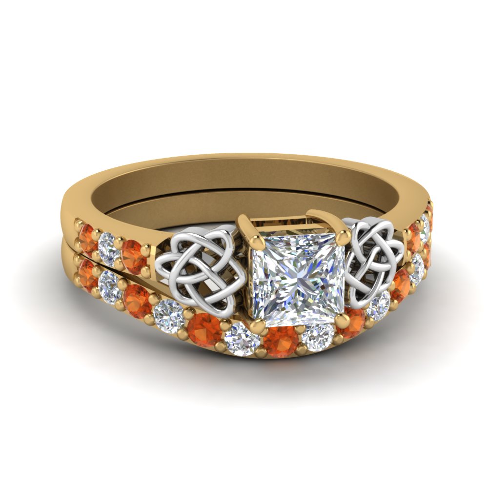celtic-princess-cut-diamond-wedding-ring-set-with-orange-sapphire-in-yellow-gold-FDENS2255B1PRGSAOR-NL-YG?v=1757056921