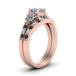 Load image into Gallery viewer, celtic-princess-cut-wedding-ring-set-with-black-diamond-in-rose-gold-FDENS2255B1PRGBLACKANGLE2-NL-RG_f4567d9b-fc45-4f66-aeec-72fa2ced6705?v=1757057000
