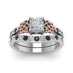 Load image into Gallery viewer, celtic-princess-cut-wedding-ring-set-with-black-diamond-in-white-gold-FDENS2255B1PRGBLACKANGLE5-NL-WG_dfcf2aa7-cfc3-4119-8680-fc0cfd28e498?v=1757057000
