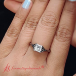 Load image into Gallery viewer, Princess Cut Celtic Solitaire Engagement Ring
