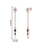 Load image into Gallery viewer, chain-drop-dangle-earring-with-black-diamond-in-rose-gold-FDEAR8456GBLACKANGLE1-NL-RG
