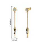 Load image into Gallery viewer, chain-drop-dangle-earring-with-black-diamond-in-yellow-gold-FDEAR8456GBLACKANGLE1-NL-YG
