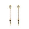 Load image into Gallery viewer, chain-drop-dangle-earring-with-black-diamond-in-yellow-gold-FDEAR8456GBLACKANGLE1-NL-YG
