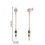 Load image into Gallery viewer, chain-drop-diamond-dangle-earring-with-emerald-in-rose-gold-FDEAR8456GEMGRANGLE1-NL-RG
