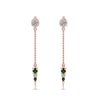 Load image into Gallery viewer, chain-drop-diamond-dangle-earring-with-emerald-in-rose-gold-FDEAR8456GEMGRANGLE1-NL-RG